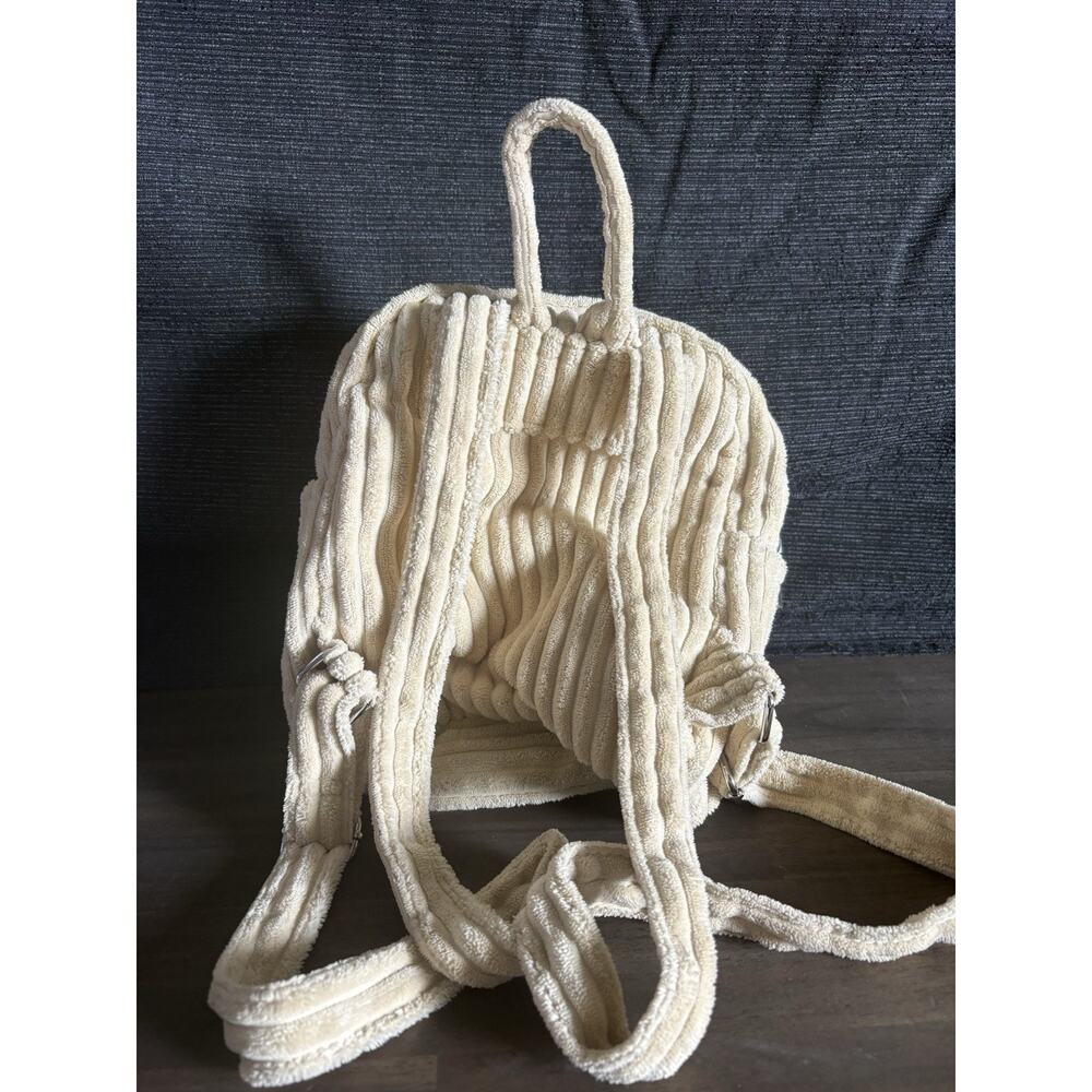 Urban Outfitters BDG Wide Wale Corduroy Soft Mini Backpack White EUC - Picture 3 of 7